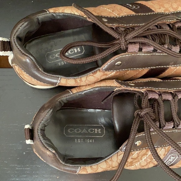 COACH Brown "Kelsie" Signature C Logo Sneakers Size 6.5 - Picture 8 of 13